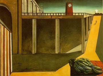 Giorgio de Chirico Werke - gare montparnasse die Melancholie des Aufbruchs 1914 Giorgio de Chirico Metaphysischer Surrealismus